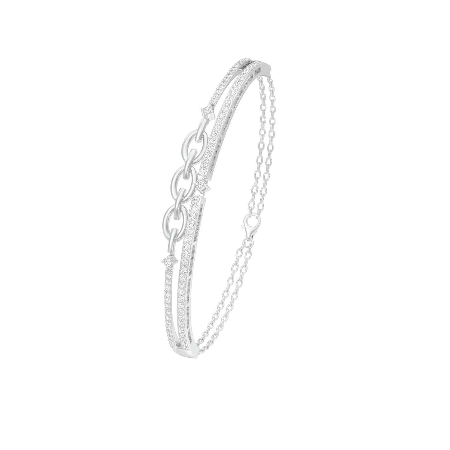 Meant to Align Diamond Kada Bracelet 18 KT / White Gold
