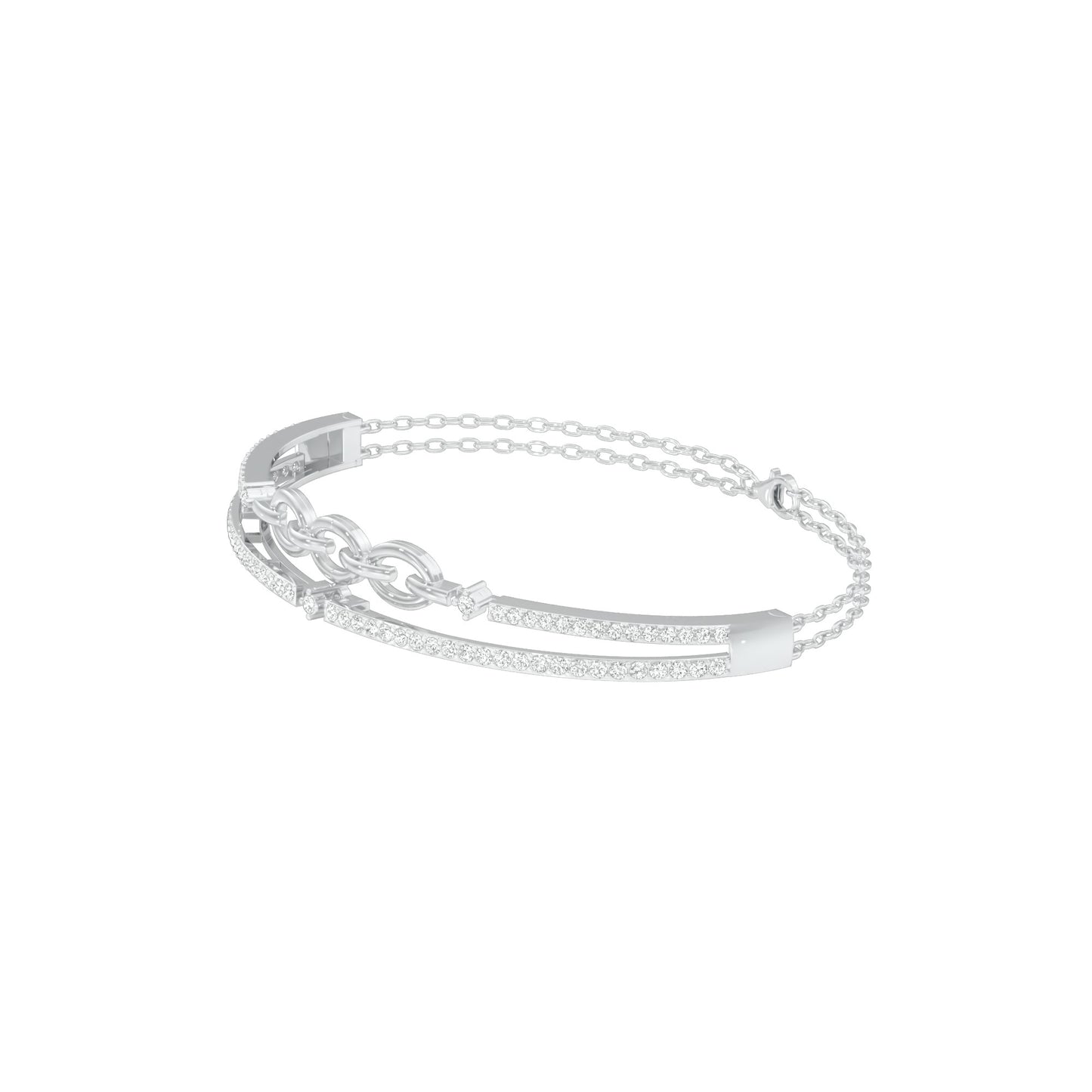 Meant to Align Diamond Kada Bracelet 18 KT / White Gold