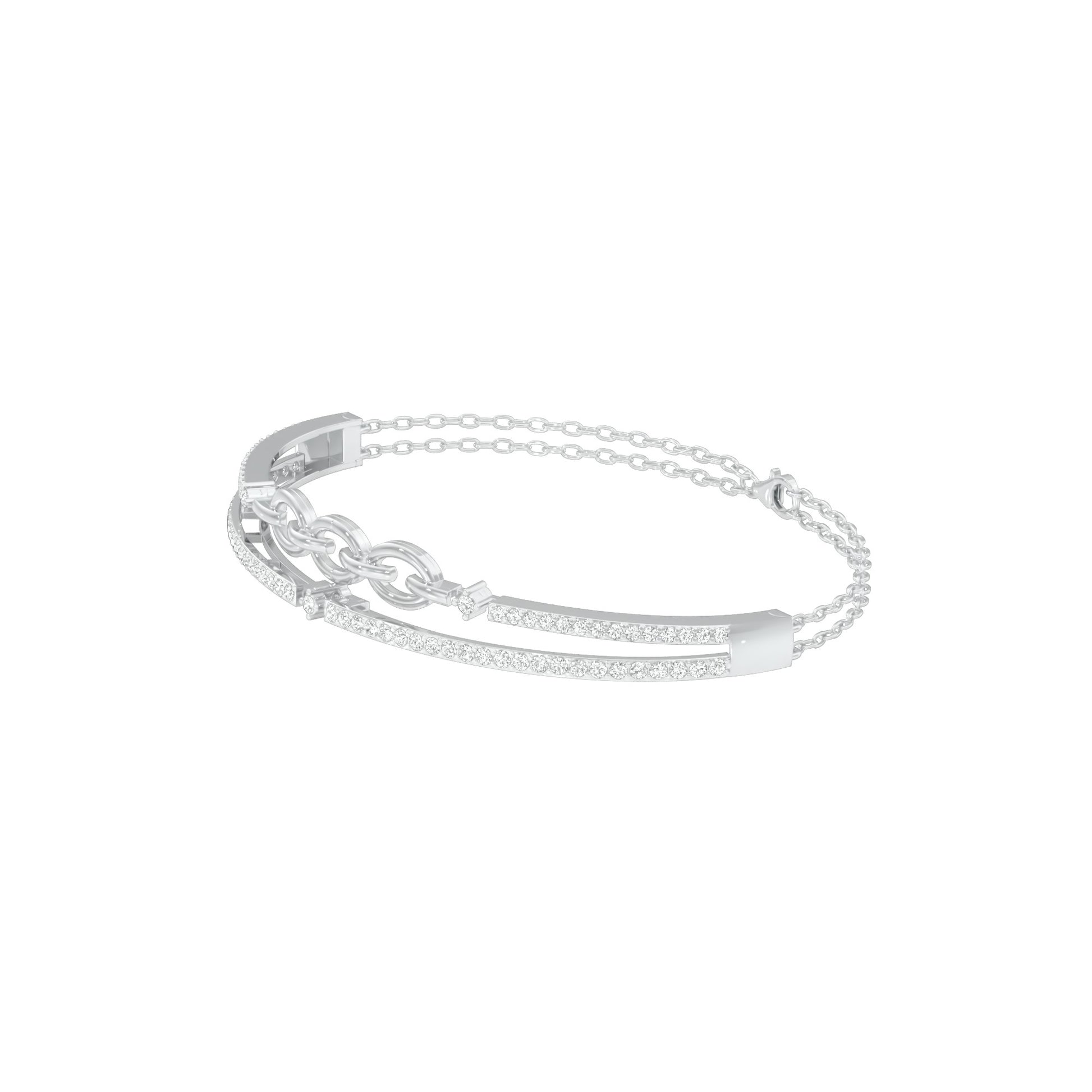Meant to Align Diamond Kada Bracelet 18 KT / White Gold