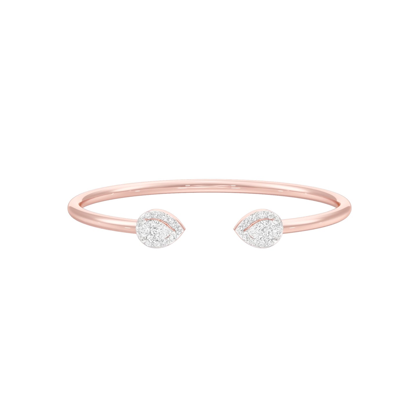 Tip of Light Diamond Kada Bracelet 18 KT / Rose Gold