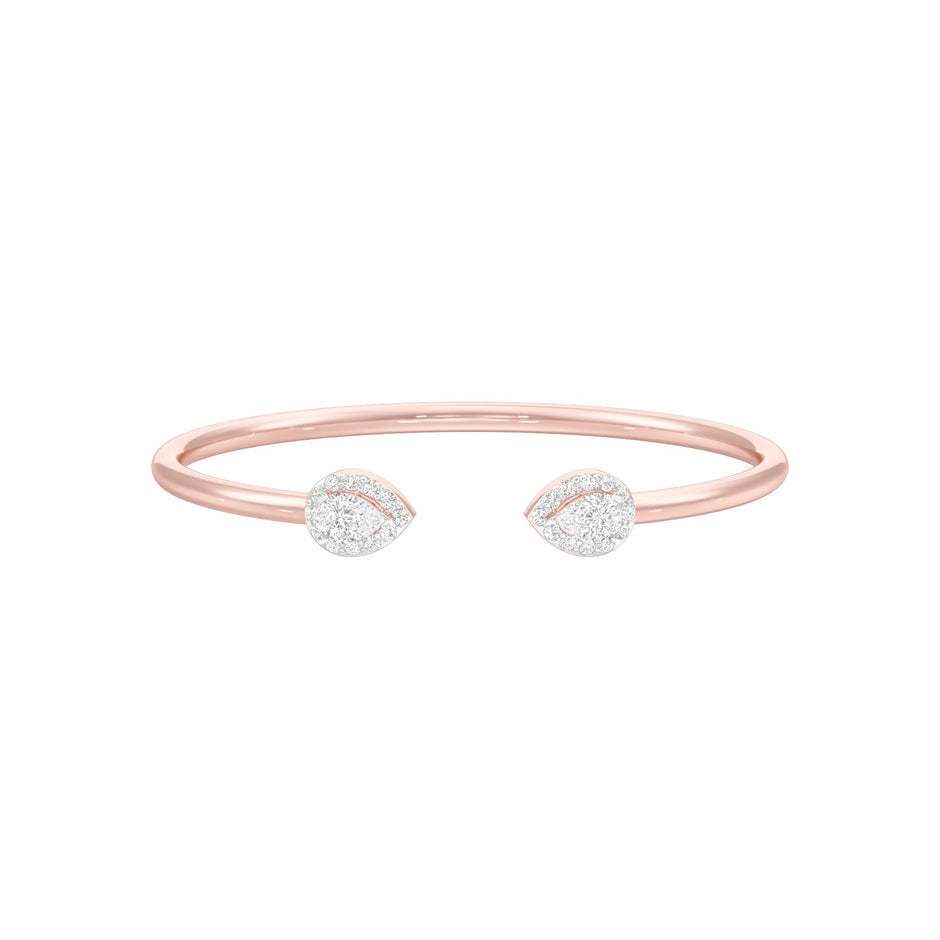 Tip of Light Diamond Kada Bracelet 18 KT / Rose Gold