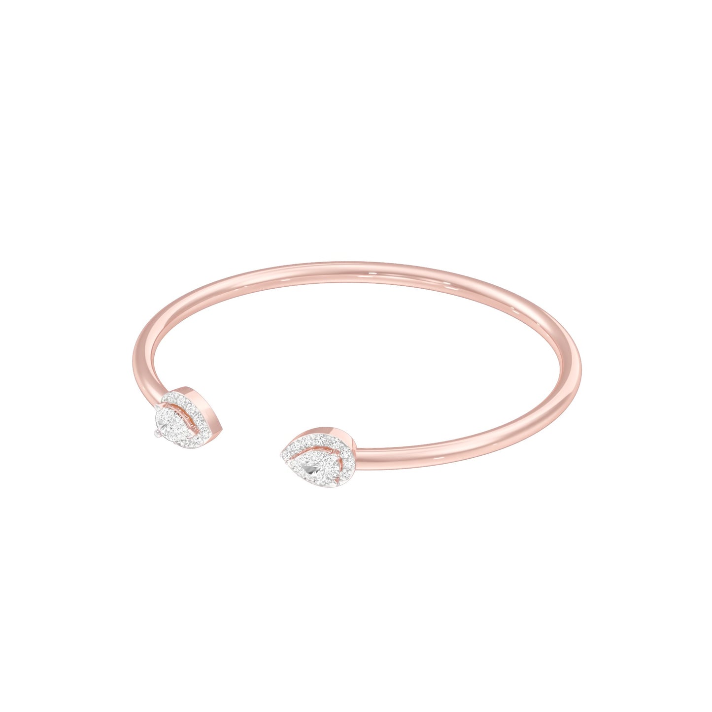 Tip of Light Diamond Kada Bracelet 18 KT / Rose Gold