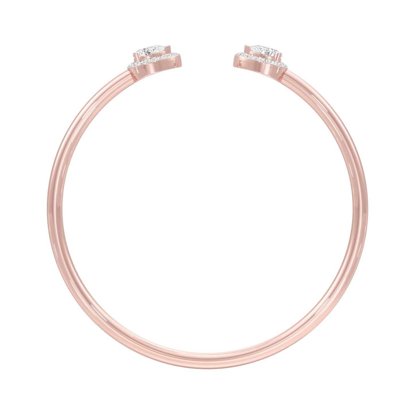 Tip of Light Diamond Kada Bracelet 18 KT / Rose Gold