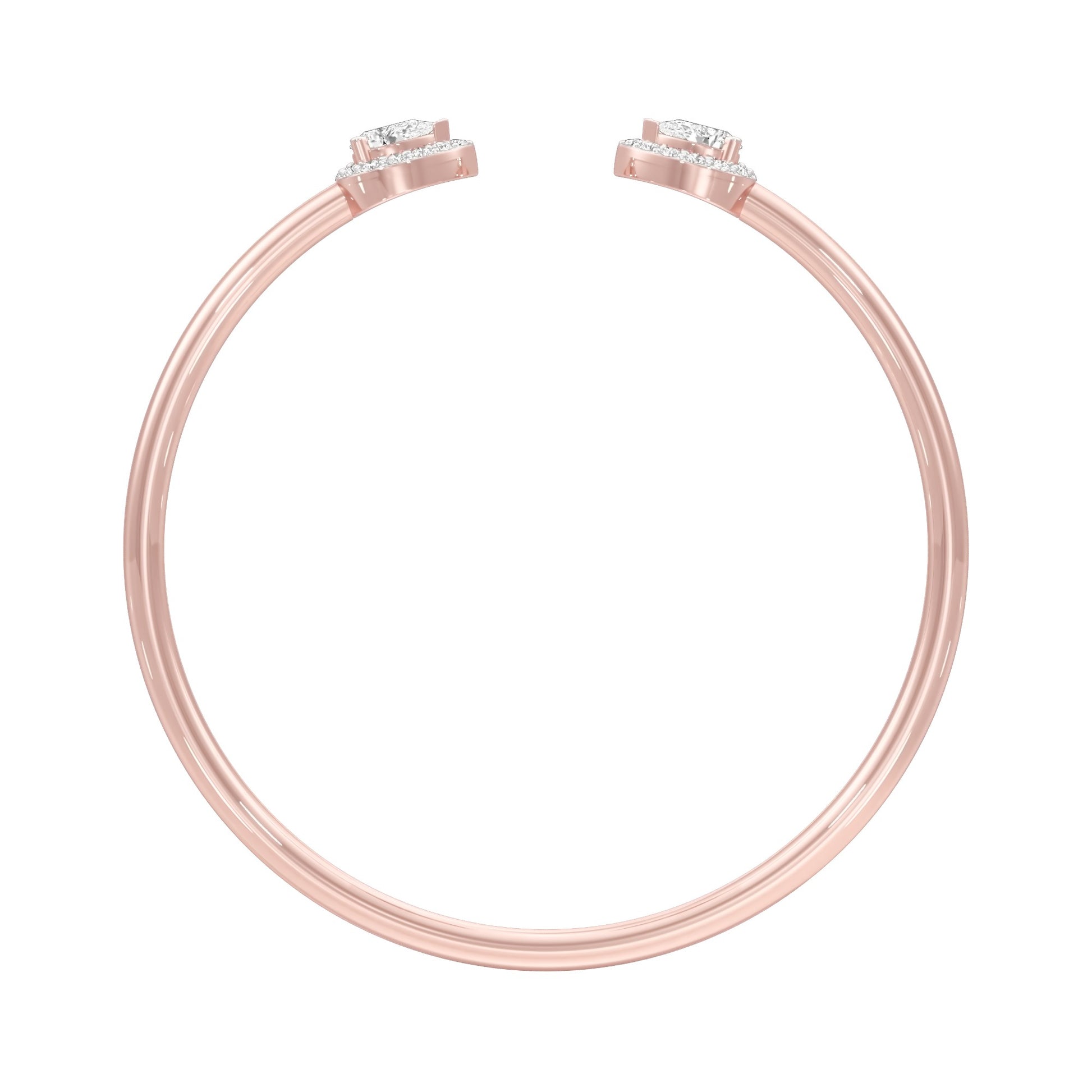 Tip of Light Diamond Kada Bracelet 18 KT / Rose Gold