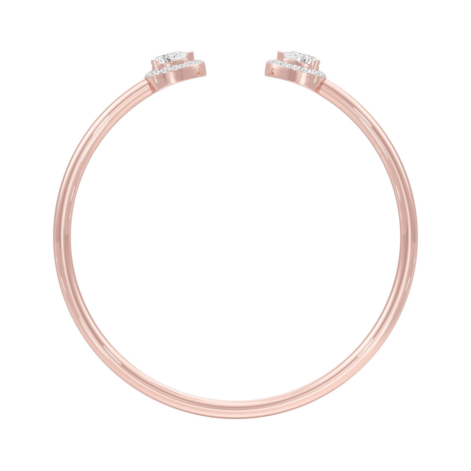 Tip of Light Diamond Kada Bracelet 18 KT / Rose Gold