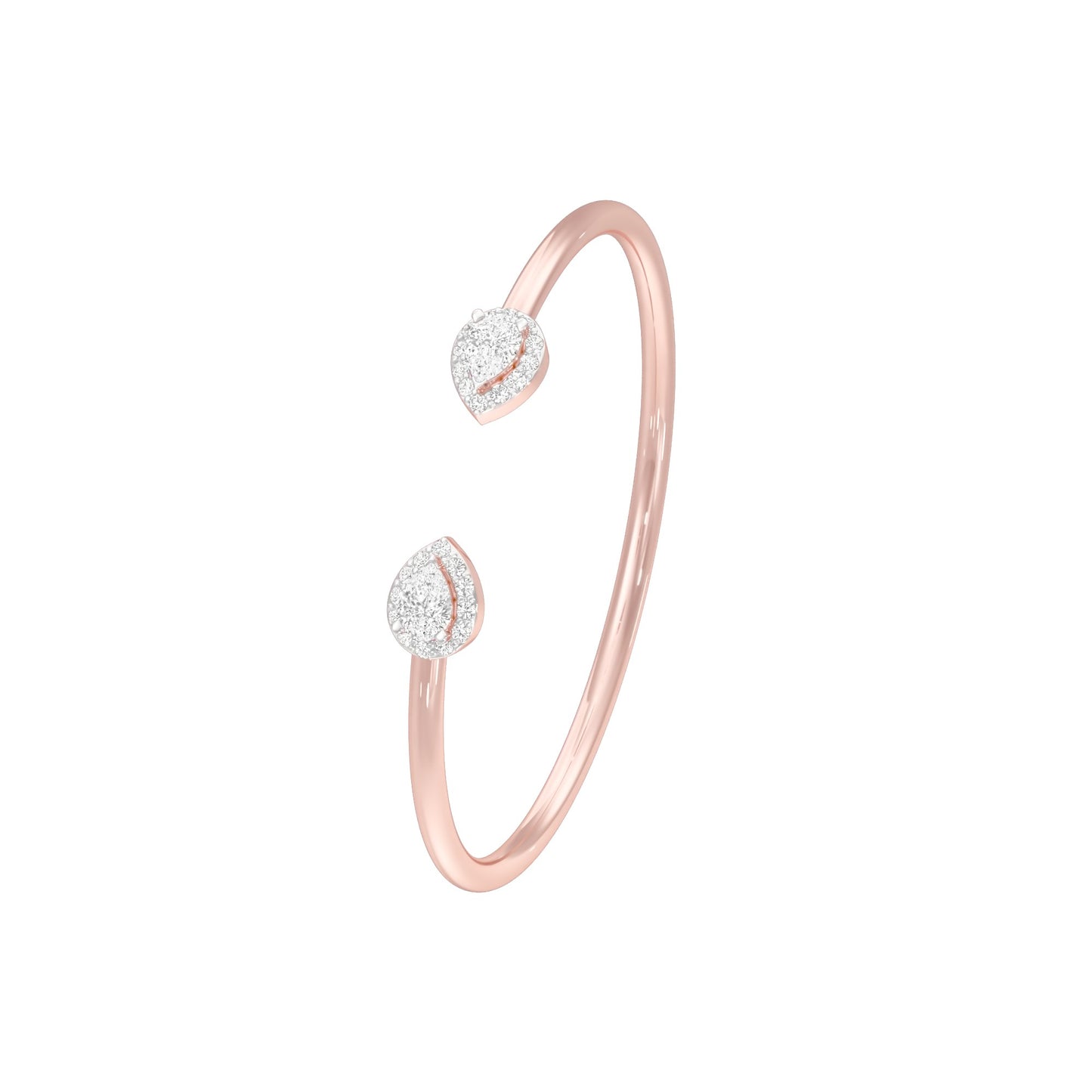 Tip of Light Diamond Kada Bracelet 18 KT / Rose Gold