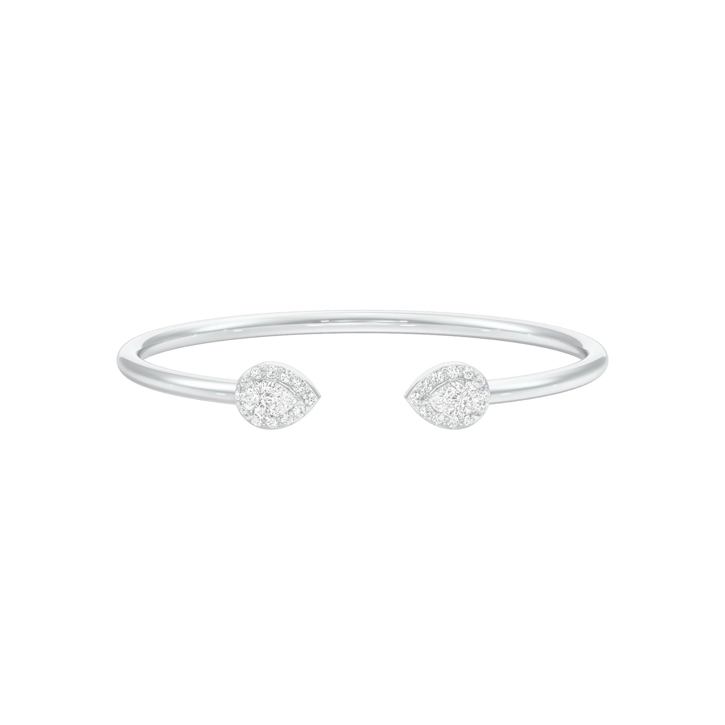 Tip of Light Diamond Kada Bracelet 18 KT / White Gold