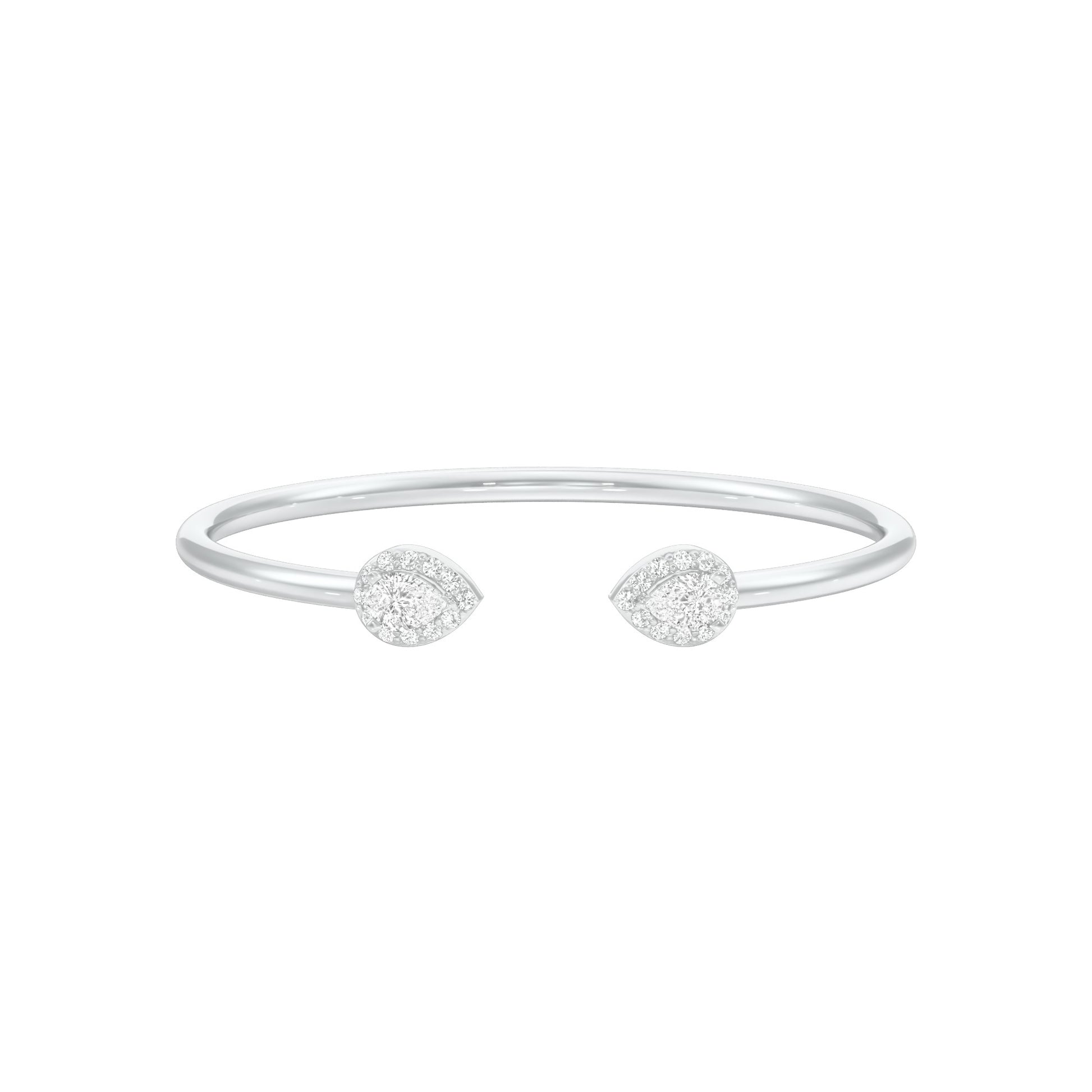 Tip of Light Diamond Kada Bracelet 18 KT / White Gold