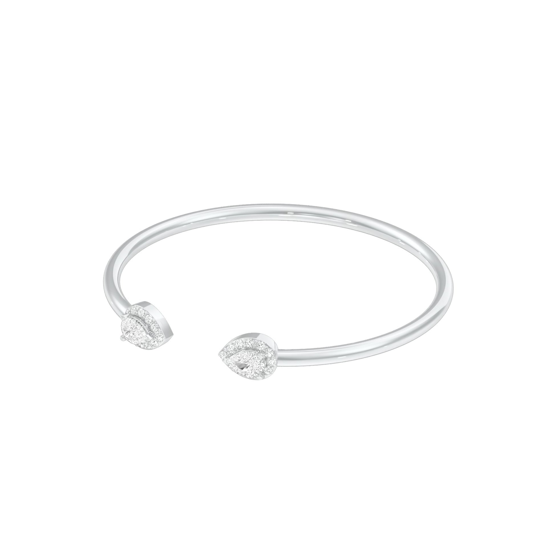 Tip of Light Diamond Kada Bracelet 18 KT / White Gold