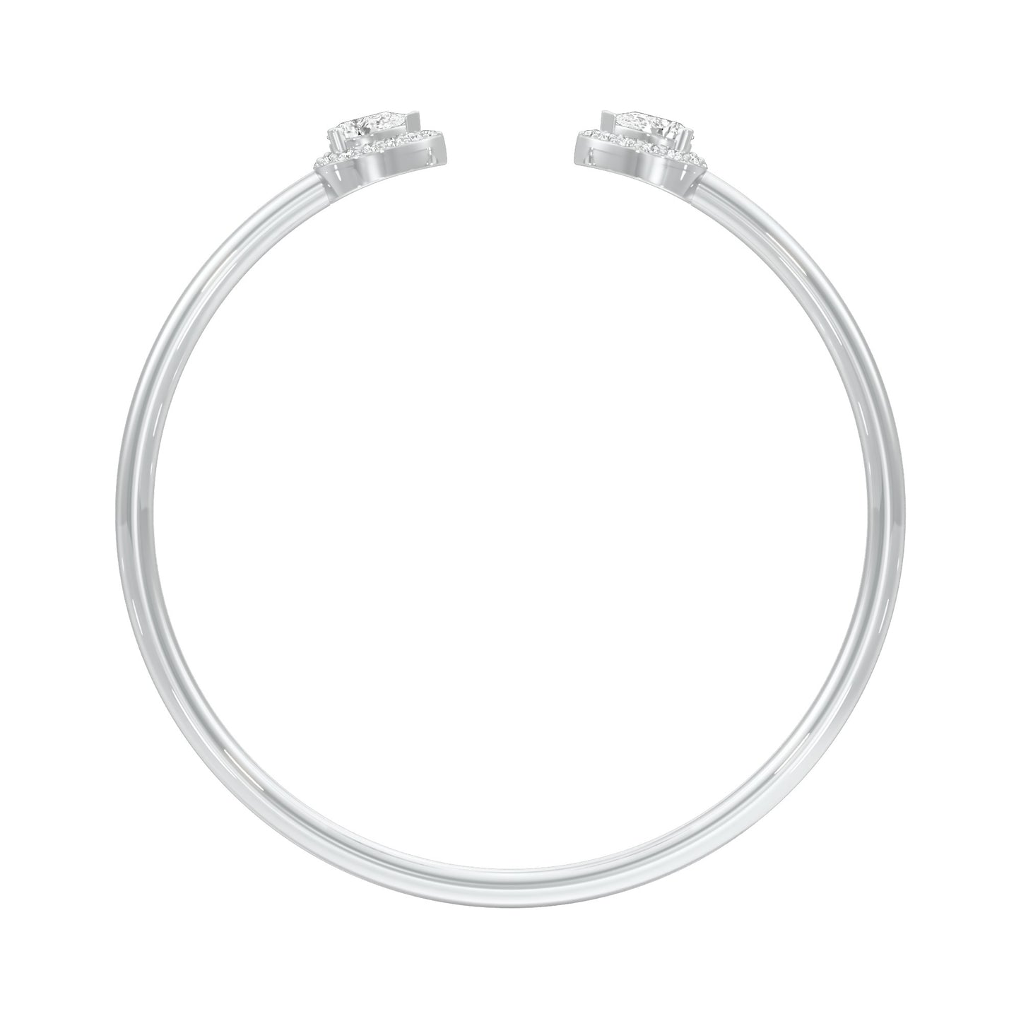Tip of Light Diamond Kada Bracelet 18 KT / White Gold