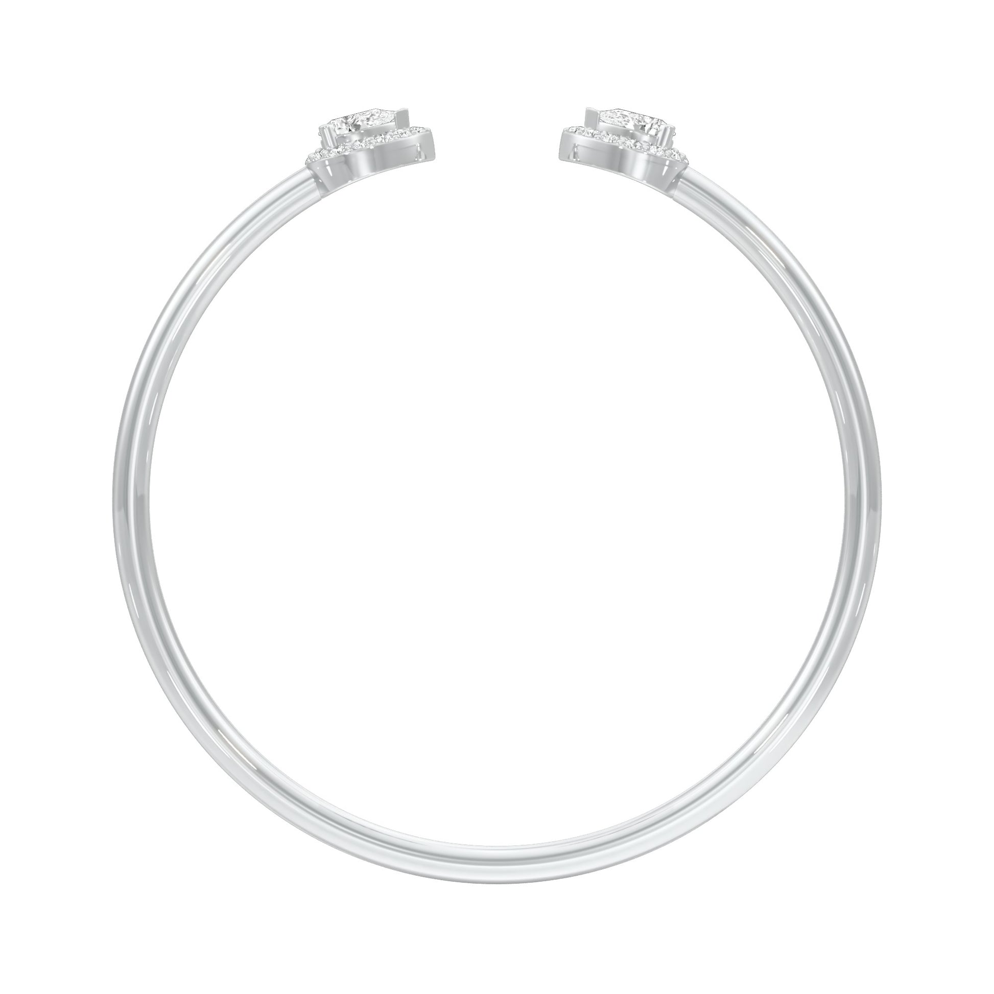 Tip of Light Diamond Kada Bracelet 18 KT / White Gold