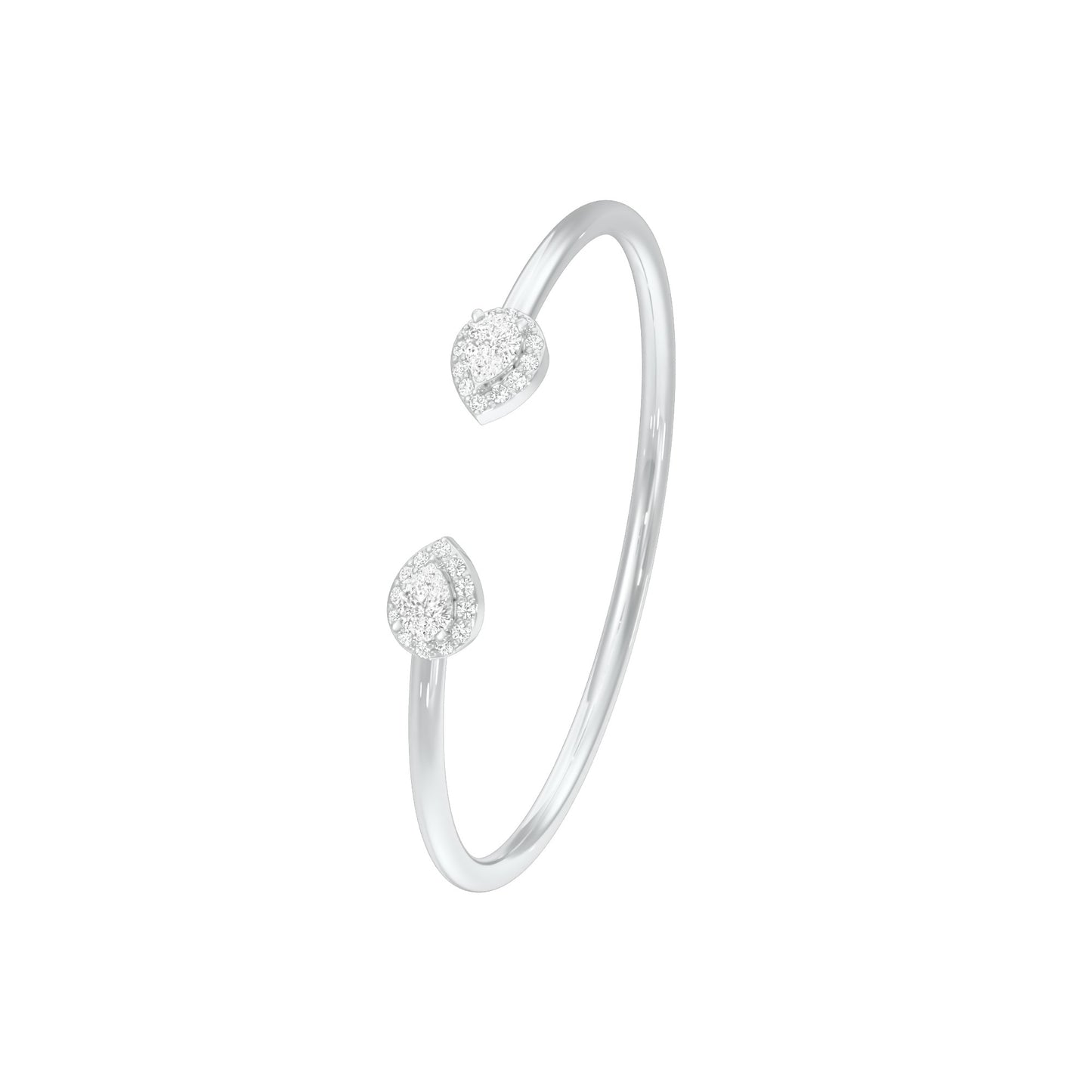 Tip of Light Diamond Kada Bracelet 18 KT / White Gold