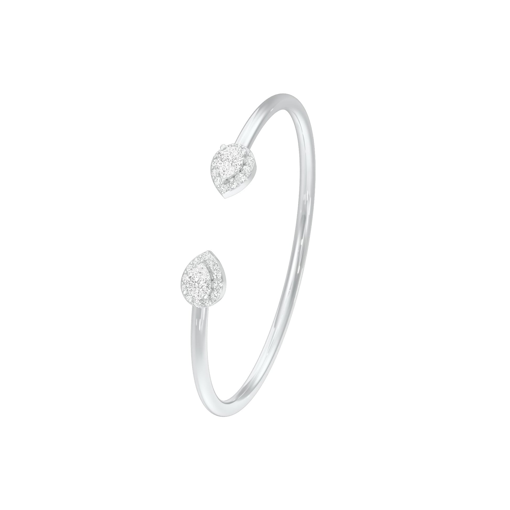 Tip of Light Diamond Kada Bracelet 18 KT / White Gold