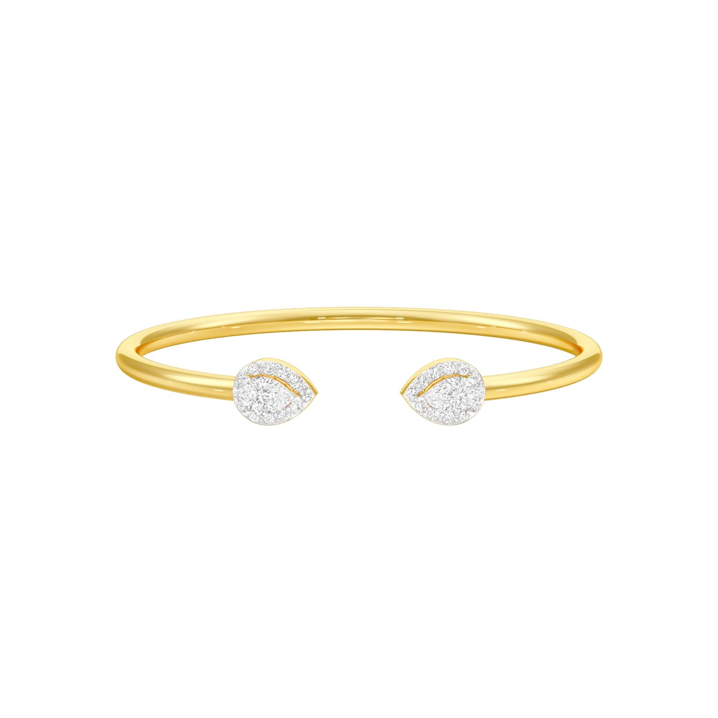 Tip of Light Diamond Kada Bracelet 18 KT / Yellow Gold