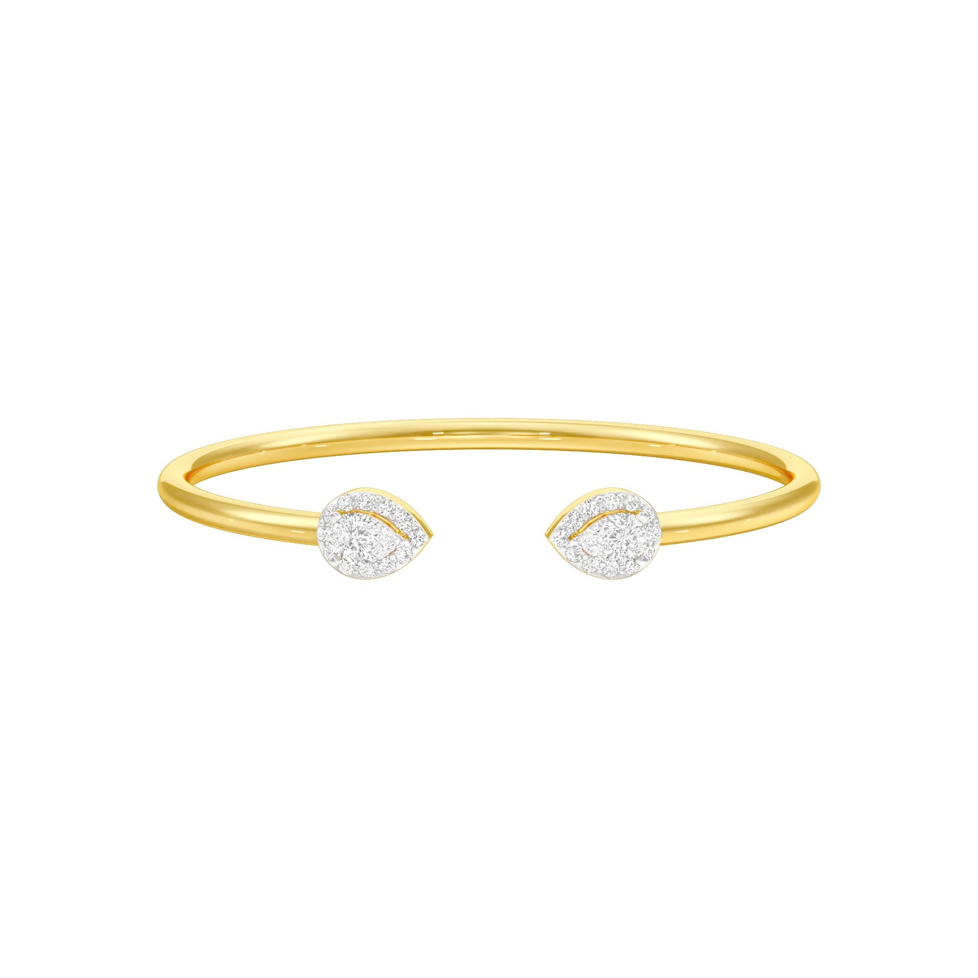 Tip of Light Diamond Kada Bracelet 18 KT / Yellow Gold