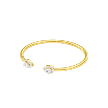 Tip of Light Diamond Kada Bracelet 18 KT / Yellow Gold