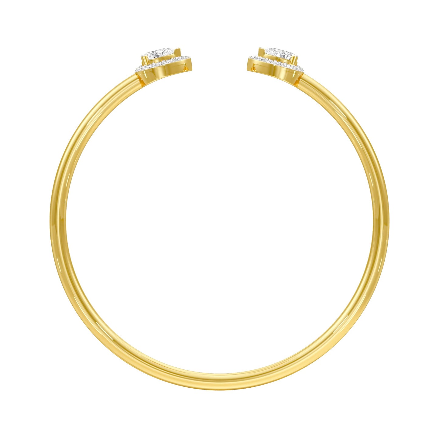 Tip of Light Diamond Kada Bracelet 18 KT / Yellow Gold