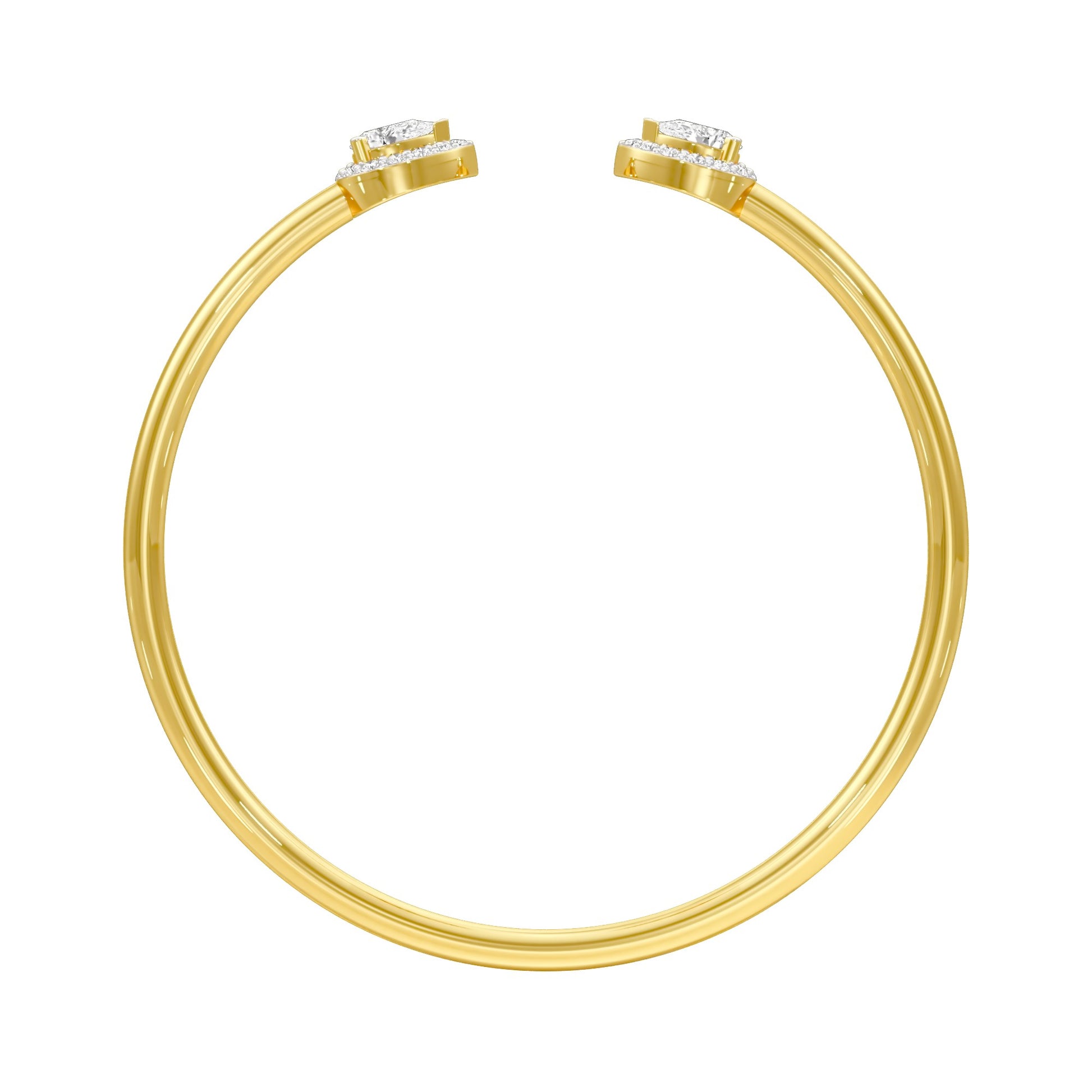 Tip of Light Diamond Kada Bracelet 18 KT / Yellow Gold