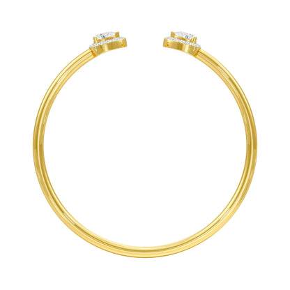 Tip of Light Diamond Kada Bracelet 18 KT / Yellow Gold