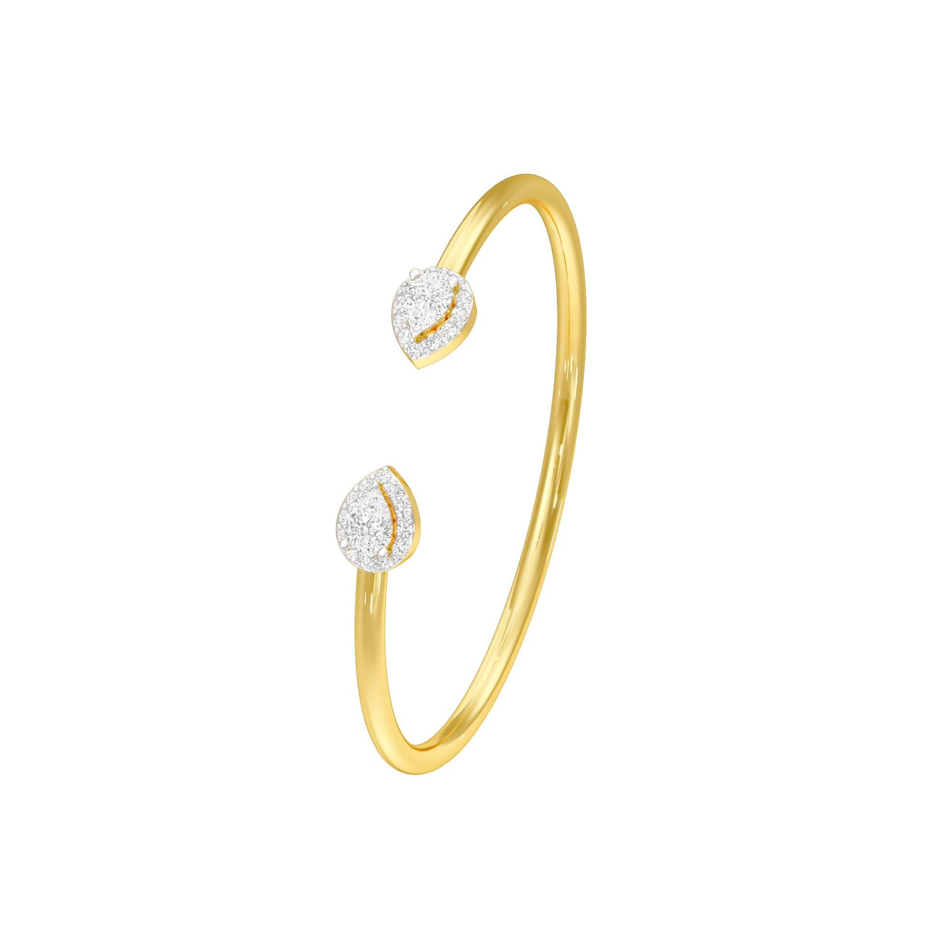 Tip of Light Diamond Kada Bracelet 18 KT / Yellow Gold