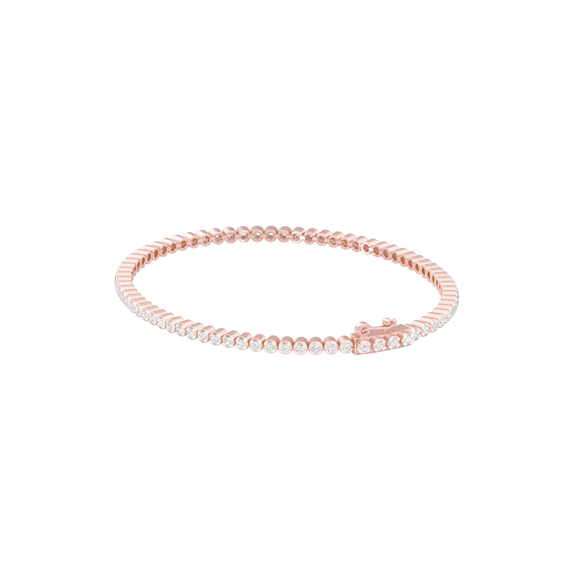 Fine Line Diamond Tennis Bracelet 18 KT / Rose Gold