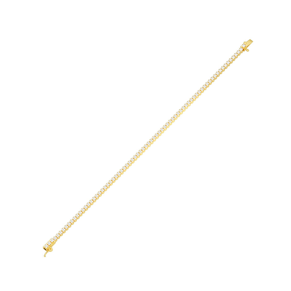 Fine Line Diamond Tennis Bracelet 18 KT / Yellow Gold