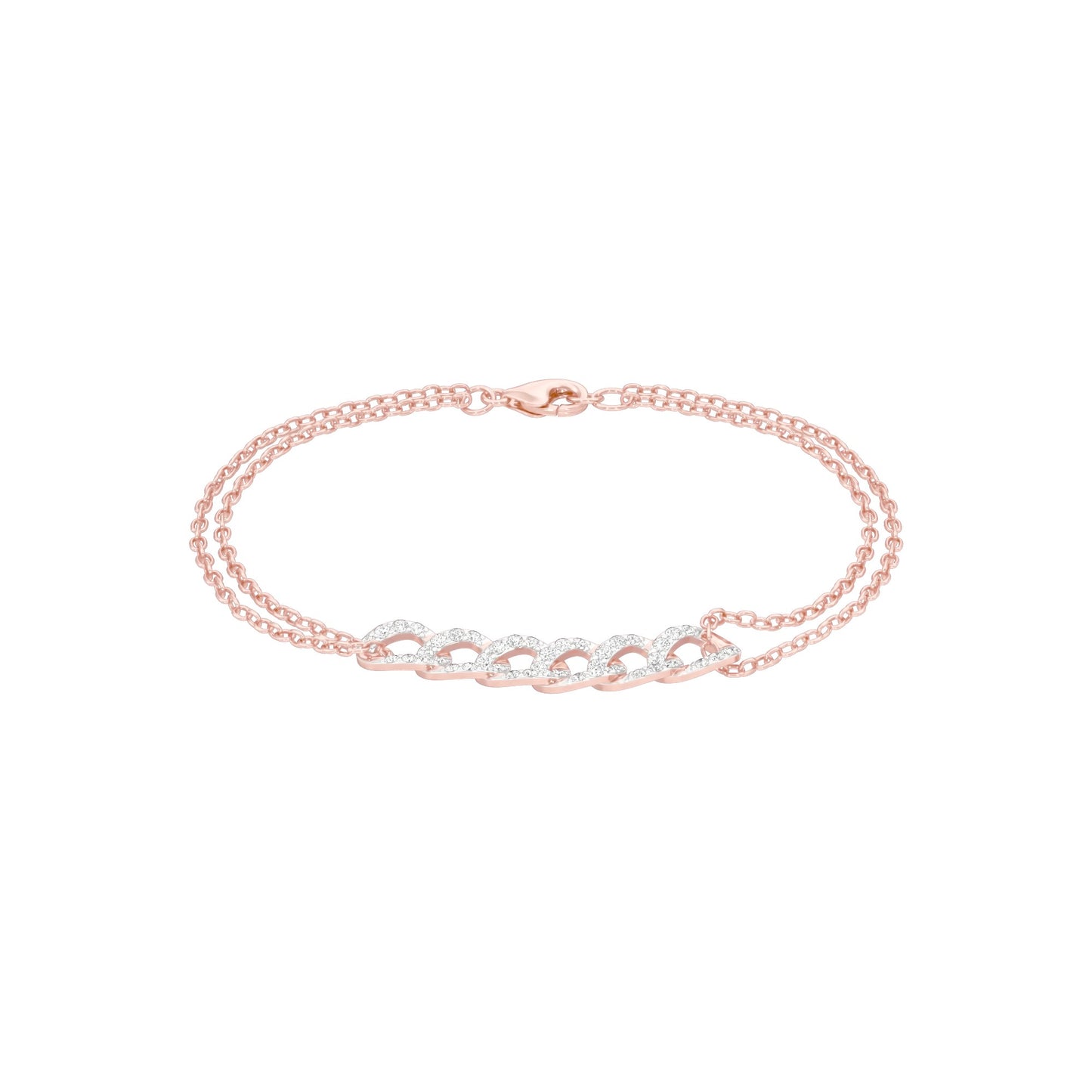 HexaLink Diamond Chain Bracelet 18 KT / Rose Gold