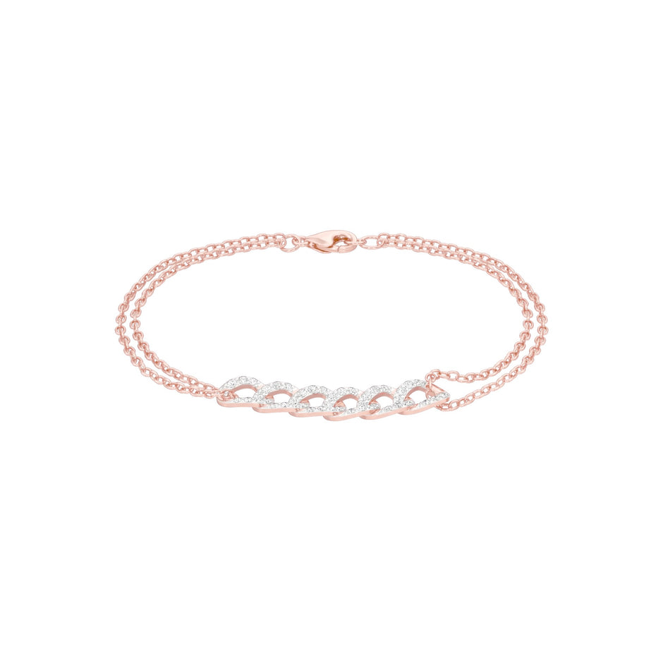 HexaLink Diamond Chain Bracelet 18 KT / Rose Gold