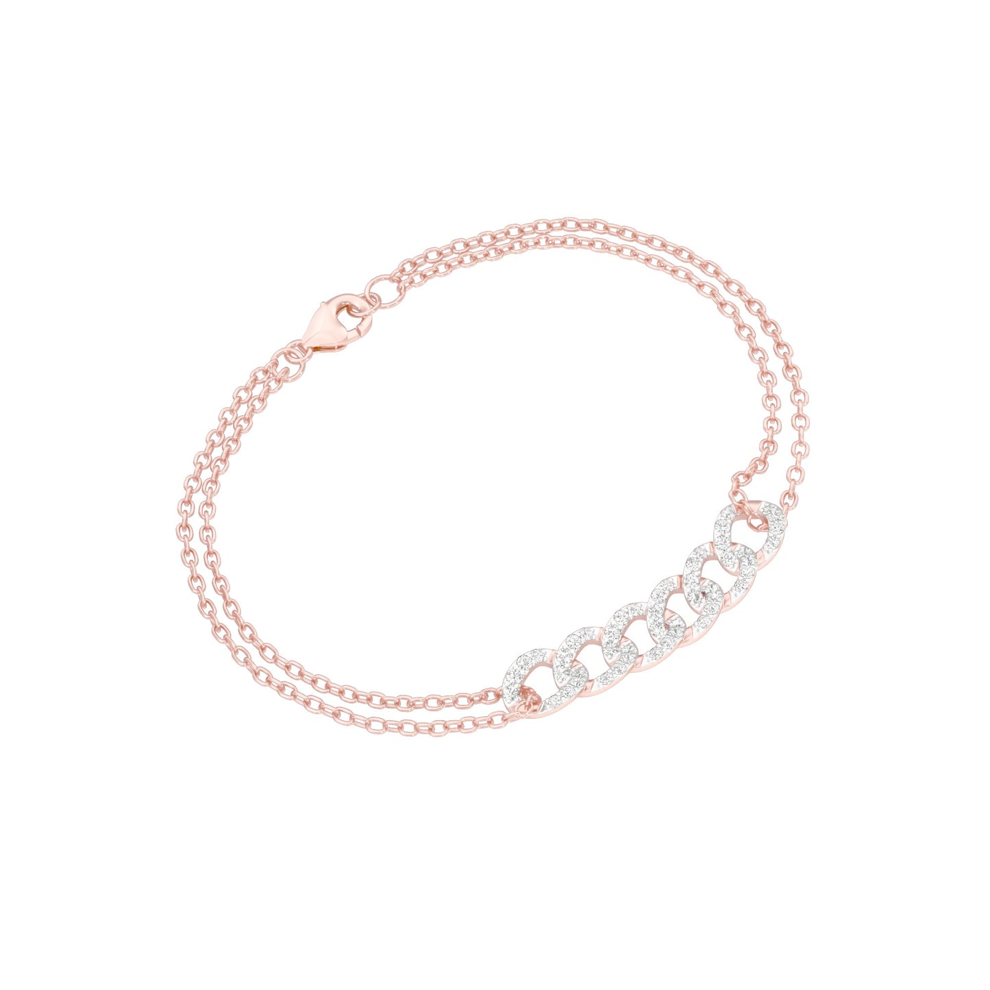 HexaLink Diamond Chain Bracelet 18 KT / Rose Gold