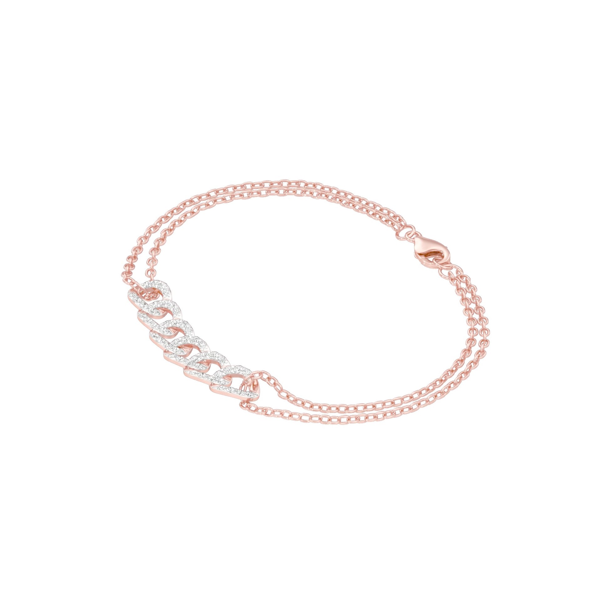 HexaLink Diamond Chain Bracelet 18 KT / Rose Gold