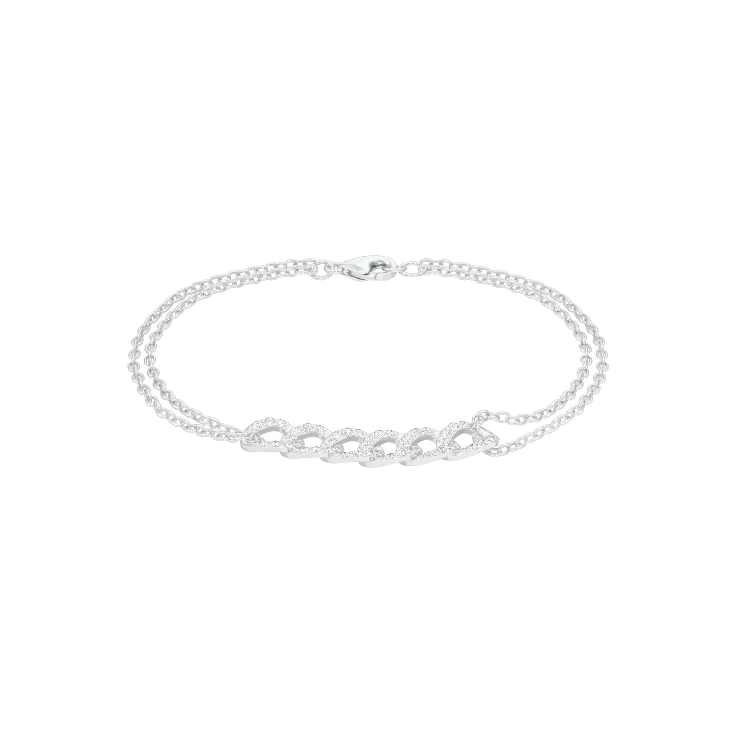 HexaLink Diamond Chain Bracelet 18 KT / White Gold