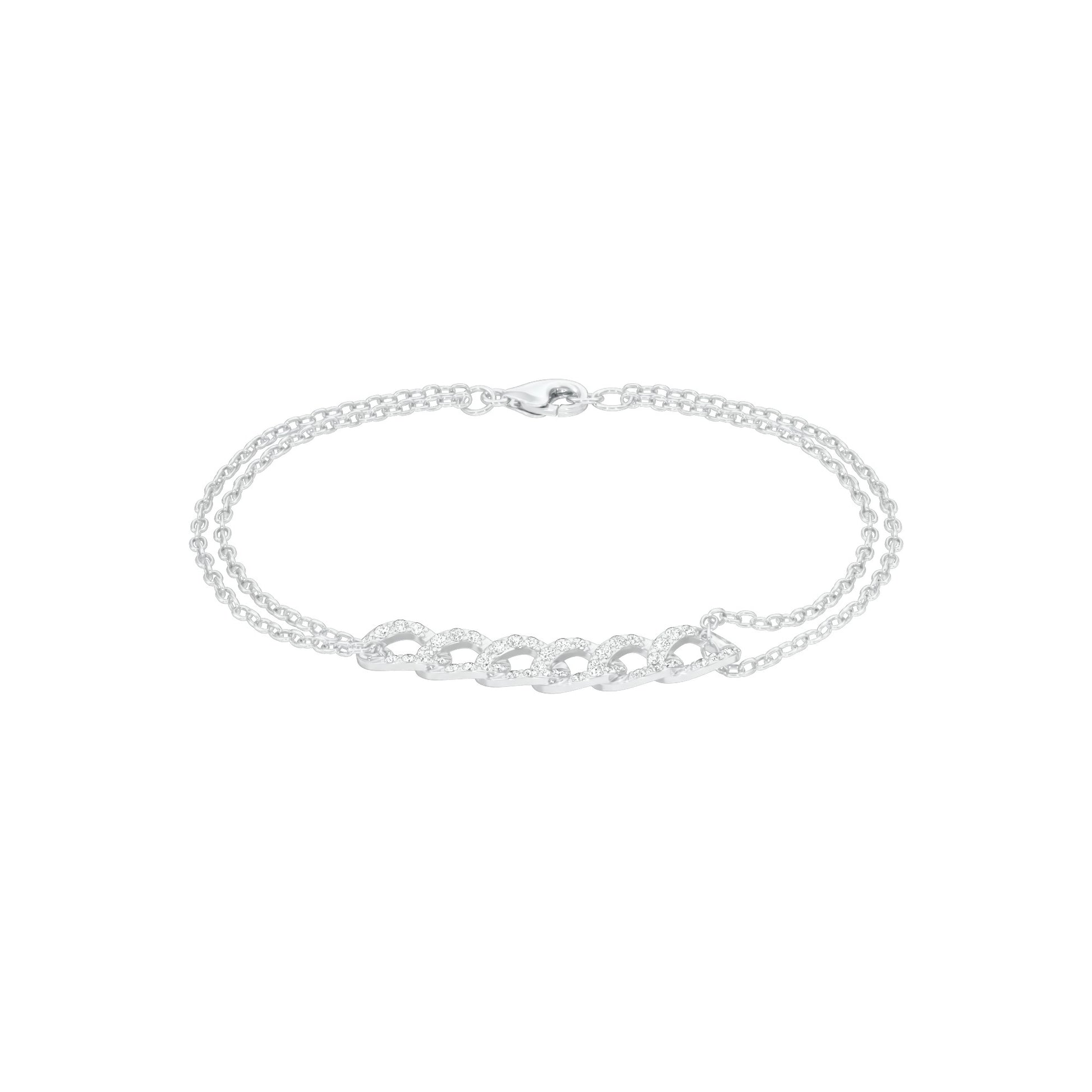 HexaLink Diamond Chain Bracelet 18 KT / White Gold