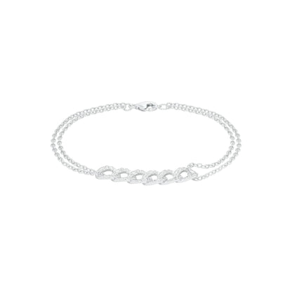 HexaLink Diamond Chain Bracelet 18 KT / White Gold