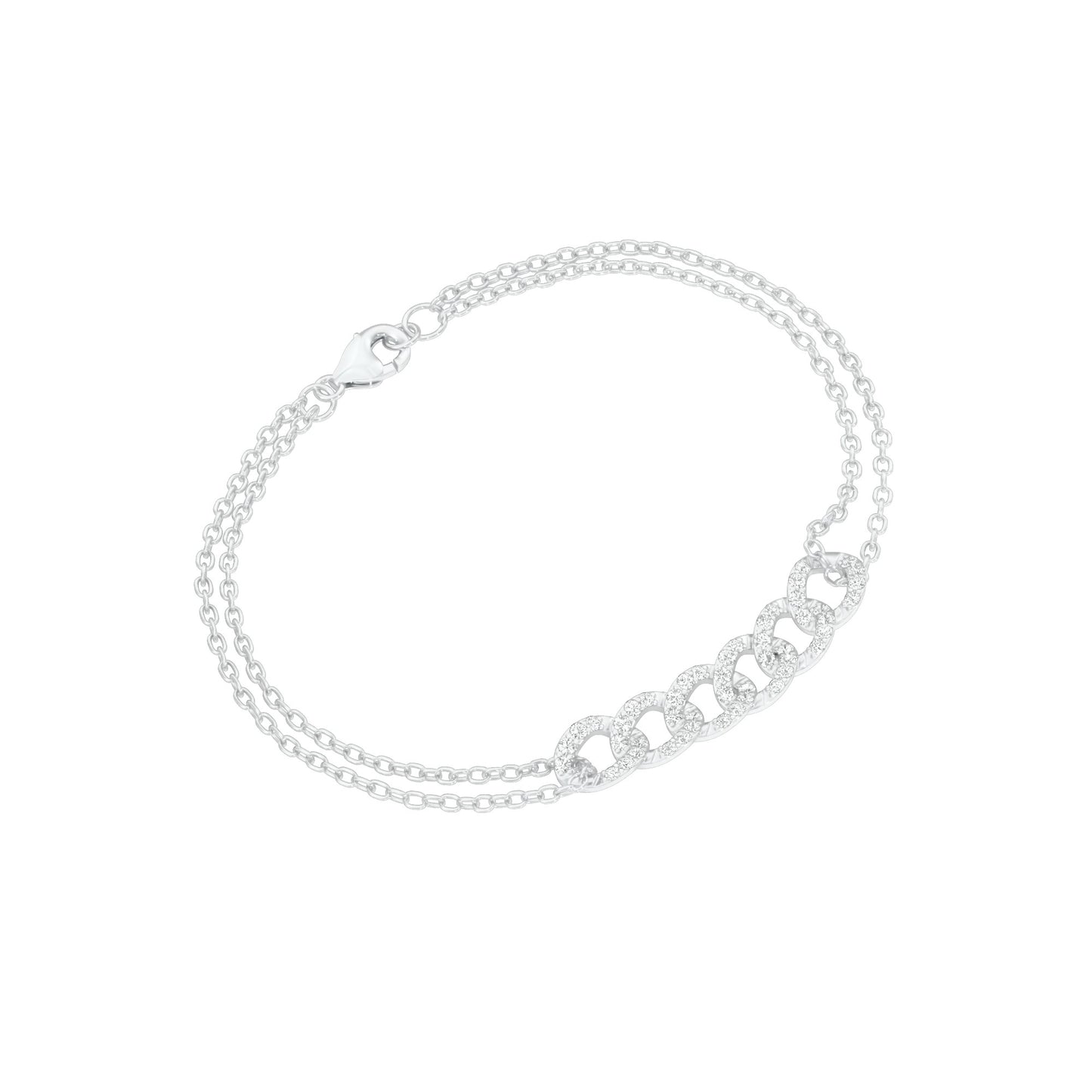 HexaLink Diamond Chain Bracelet 18 KT / White Gold