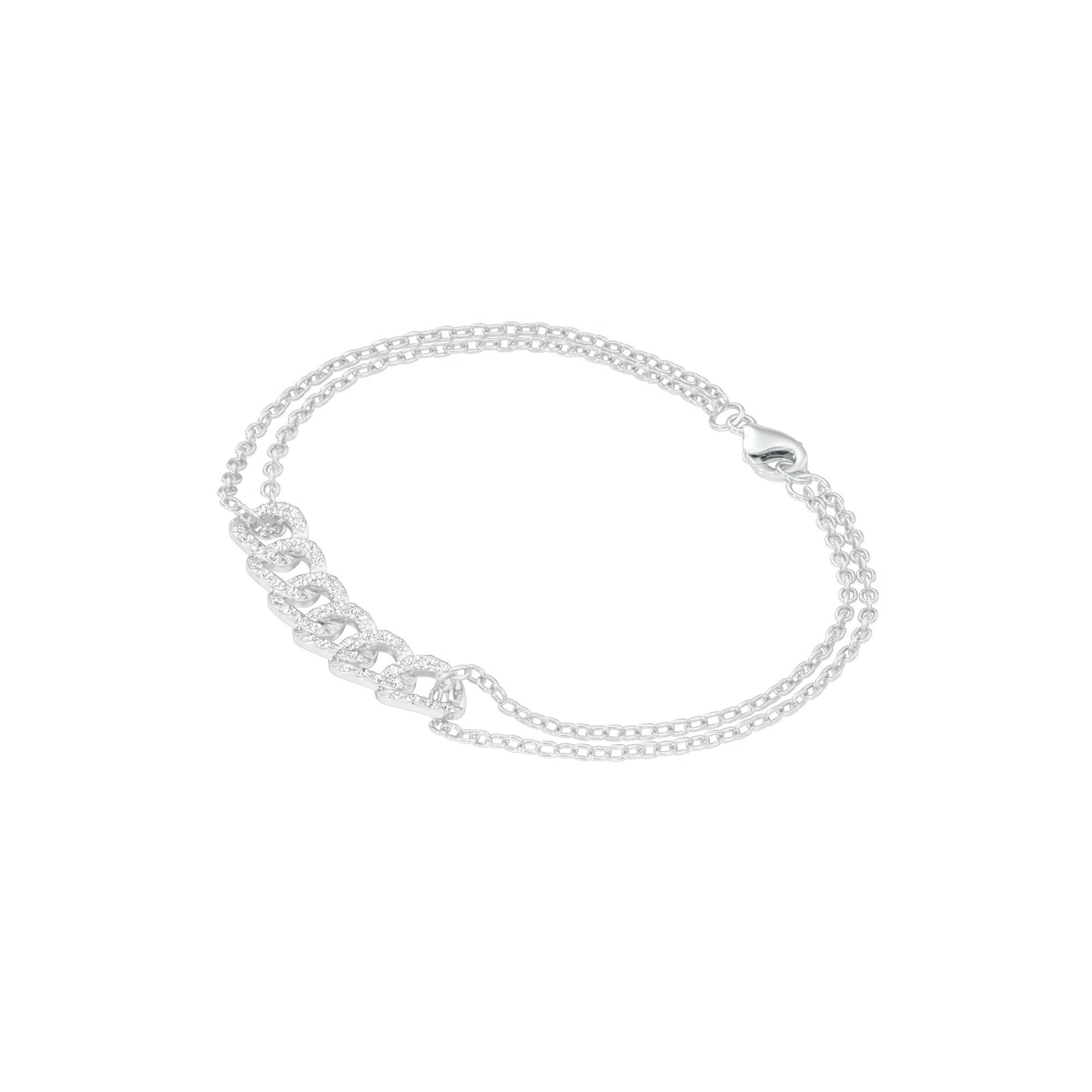 HexaLink Diamond Chain Bracelet 18 KT / White Gold