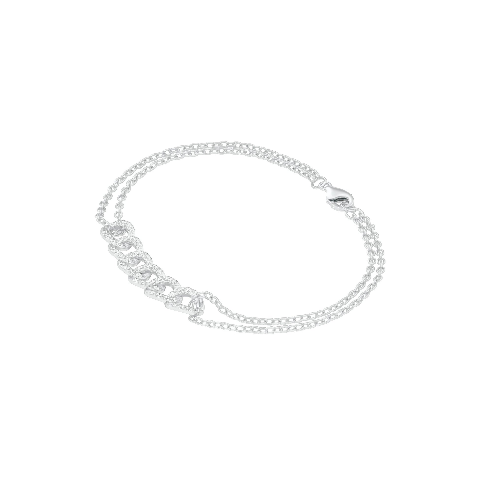 HexaLink Diamond Chain Bracelet 18 KT / White Gold