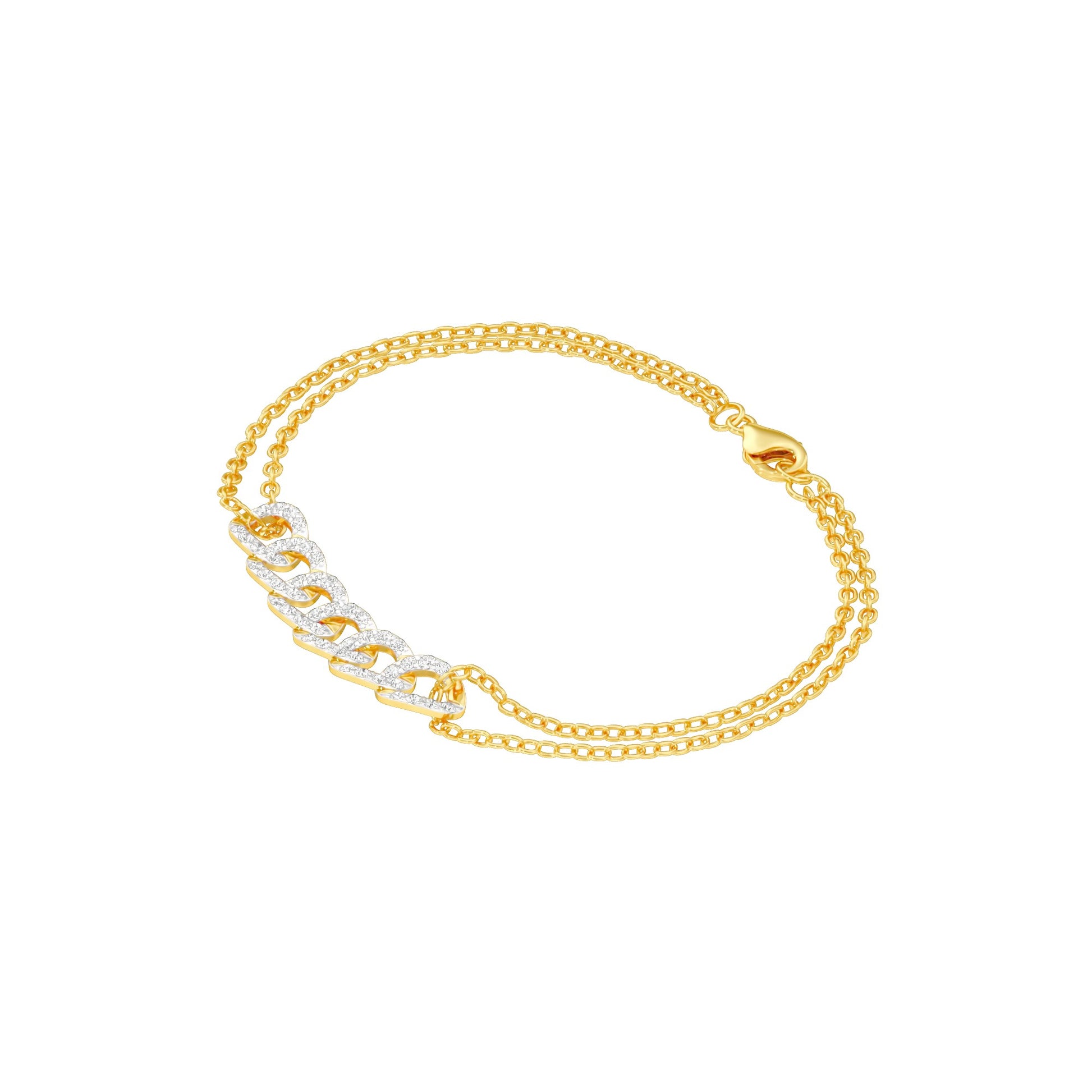 HexaLink Diamond Chain Bracelet 18 KT / Yellow Gold