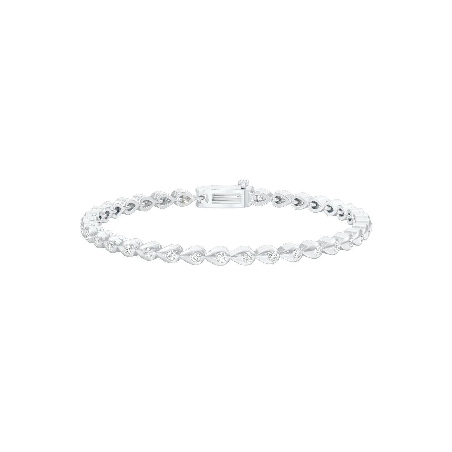 Fresh Burst Diamond Tennis Bracelet 18 KT / White Gold