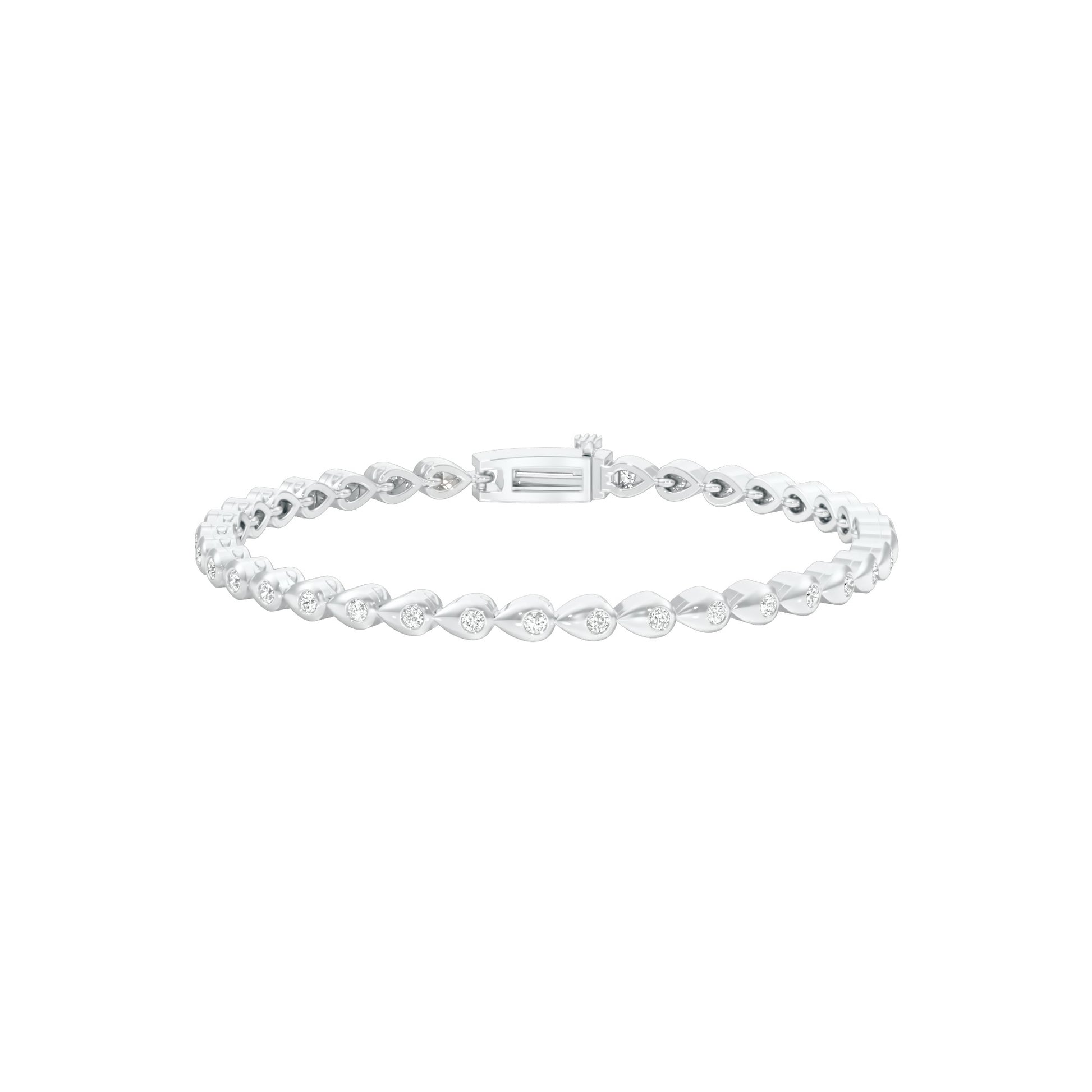 Fresh Burst Diamond Tennis Bracelet 18 KT / White Gold