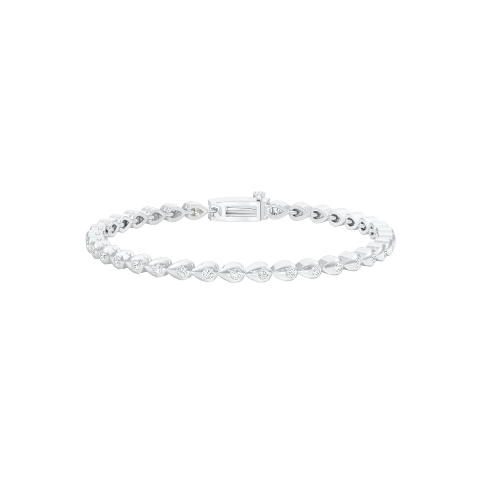 Fresh Burst Diamond Tennis Bracelet 18 KT / White Gold