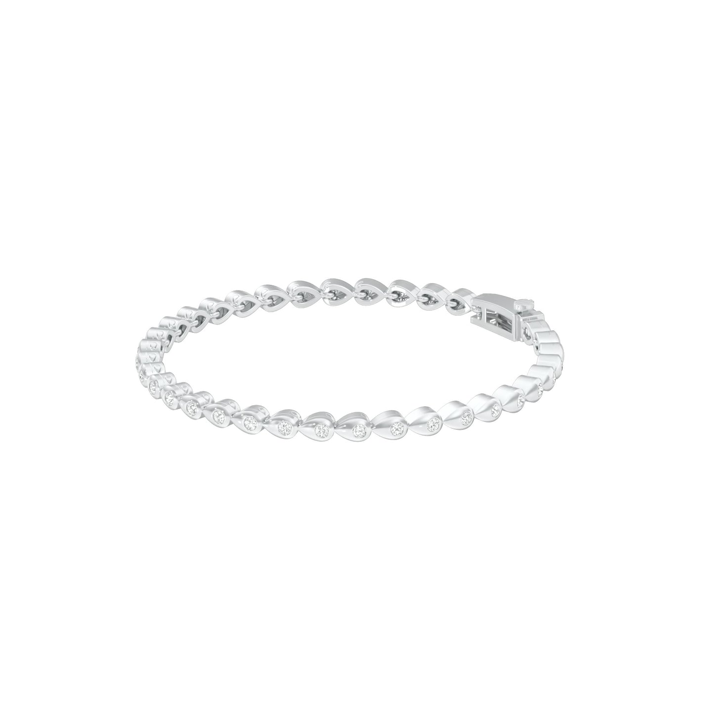 Fresh Burst Diamond Tennis Bracelet 18 KT / White Gold
