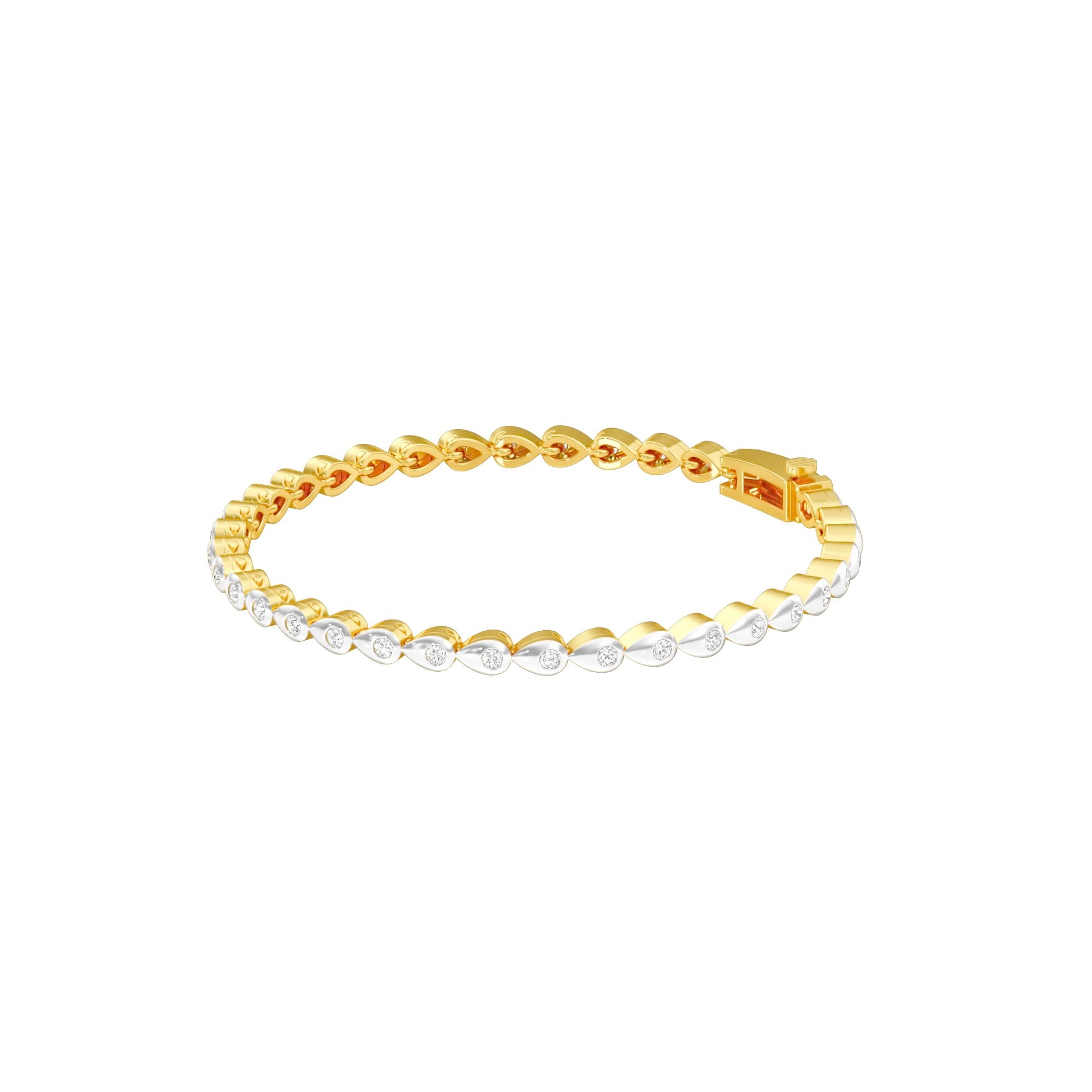Fresh Burst Diamond Tennis Bracelet 18 KT / Yellow Gold