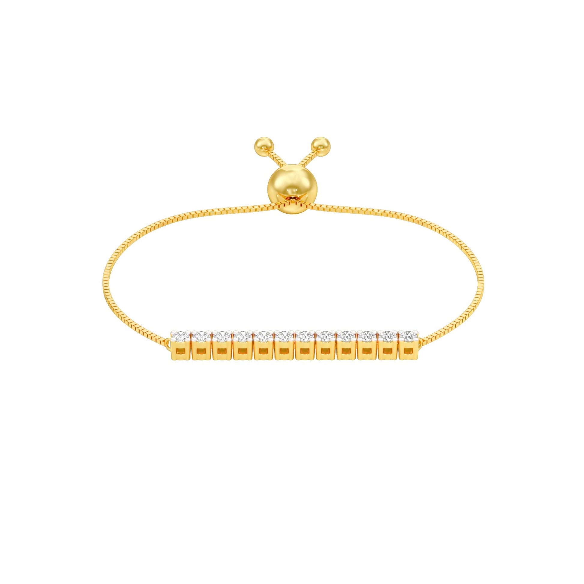 Lines of Her Light Diamond Flexi Bracelet 18 KT / Yellow Gold