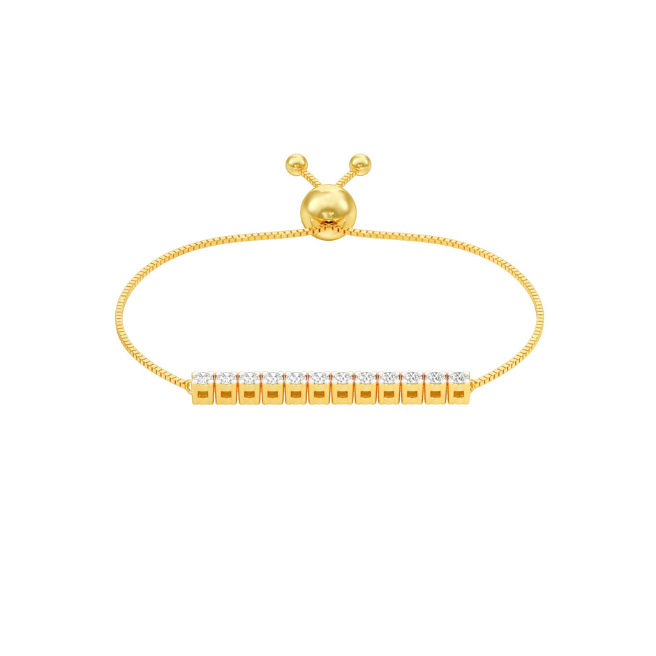 Lines of Her Light Diamond Flexi Bracelet 18 KT / Yellow Gold