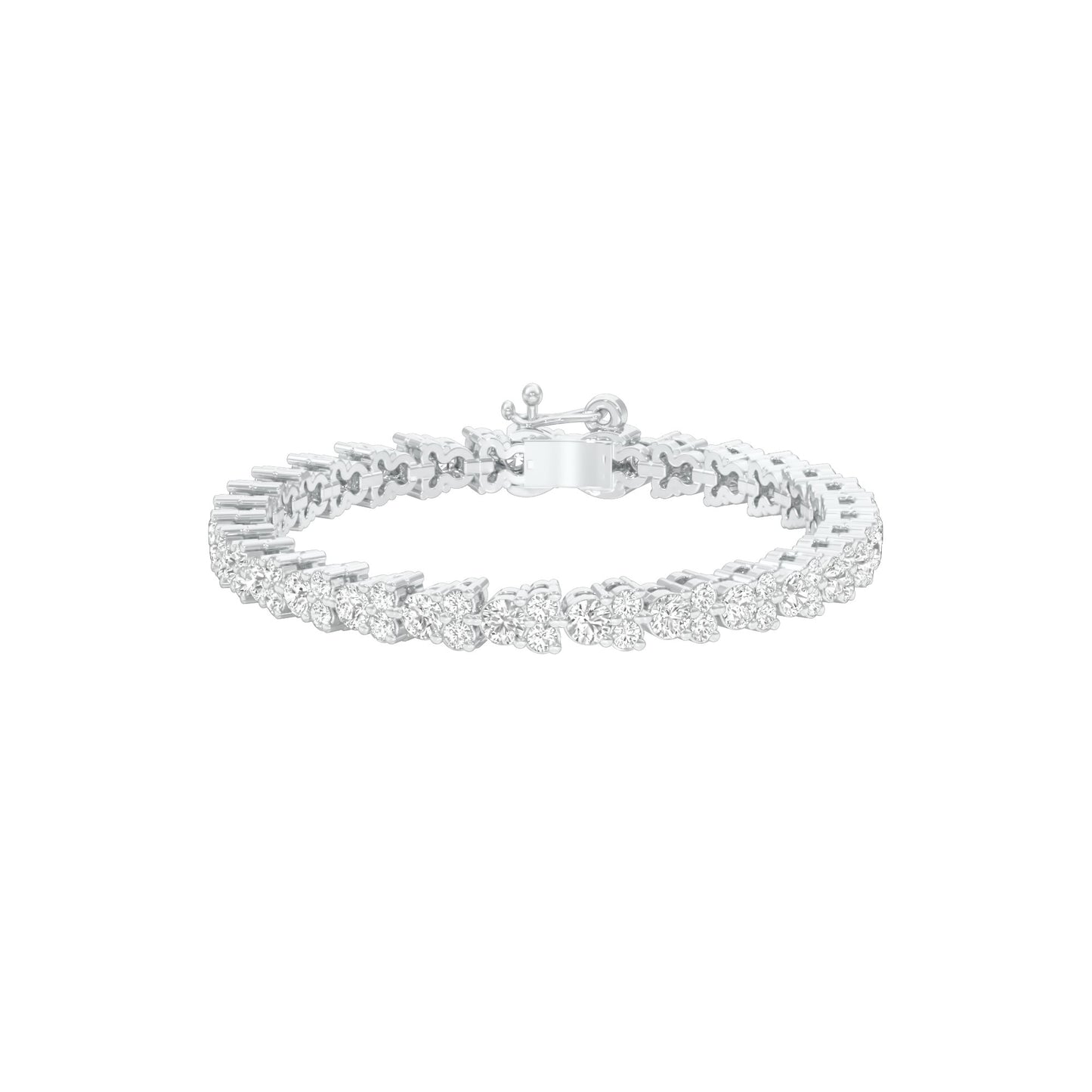 Garland of Brilliance Diamond Tennis Bracelet 18 KT / White Gold