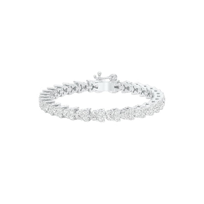 Garland of Brilliance Diamond Tennis Bracelet 18 KT / White Gold