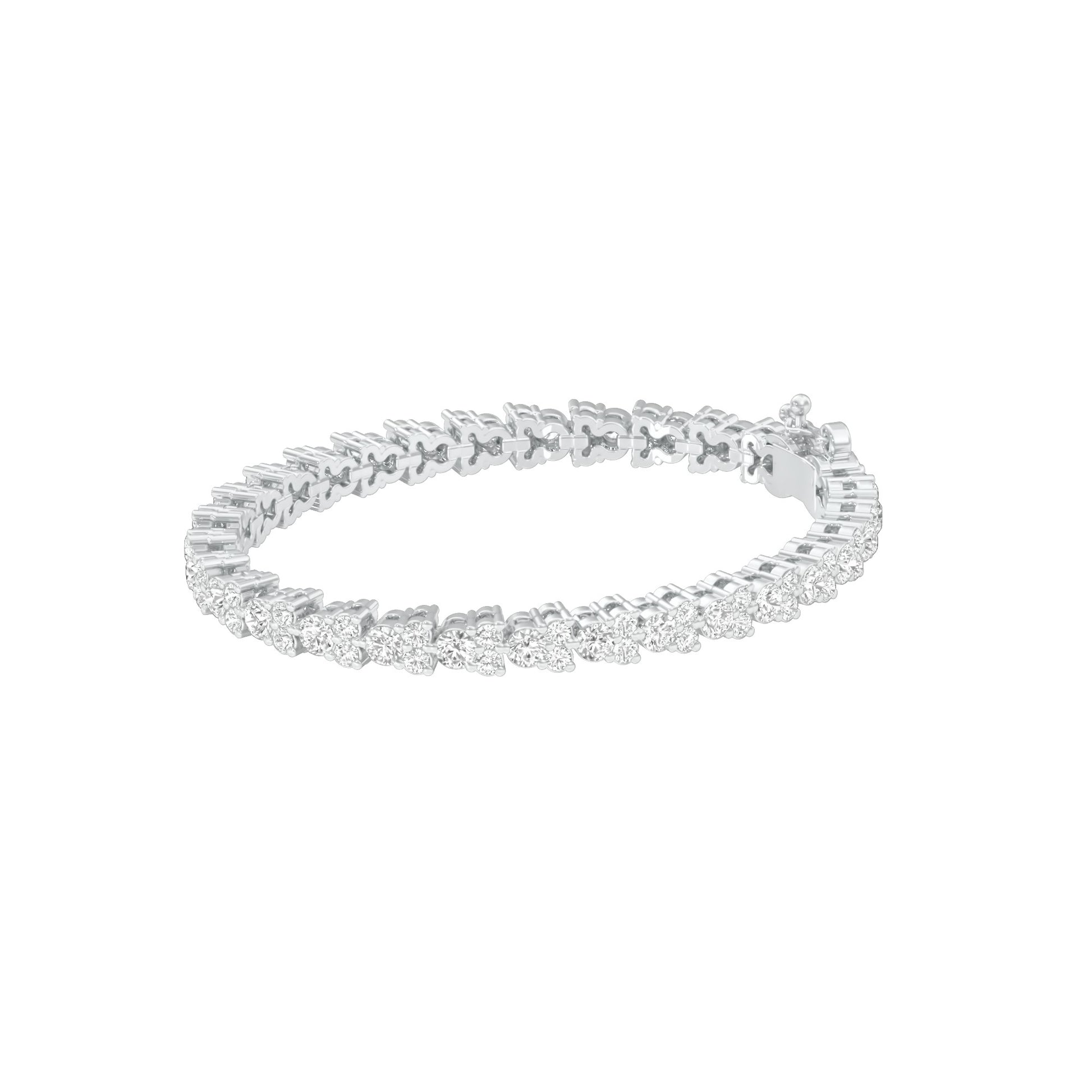 Garland of Brilliance Diamond Tennis Bracelet 18 KT / White Gold