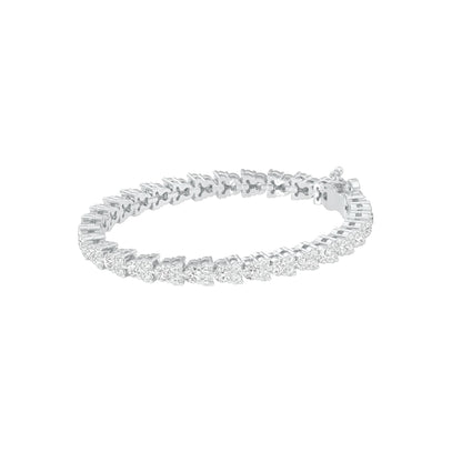 Garland of Brilliance Diamond Tennis Bracelet 18 KT / White Gold