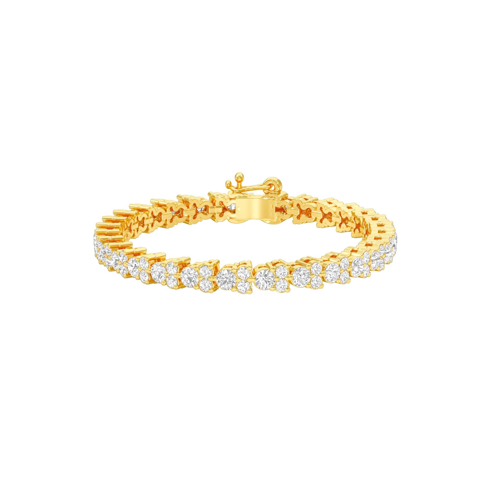 Garland of Brilliance Diamond Tennis Bracelet 18 KT / Yellow Gold