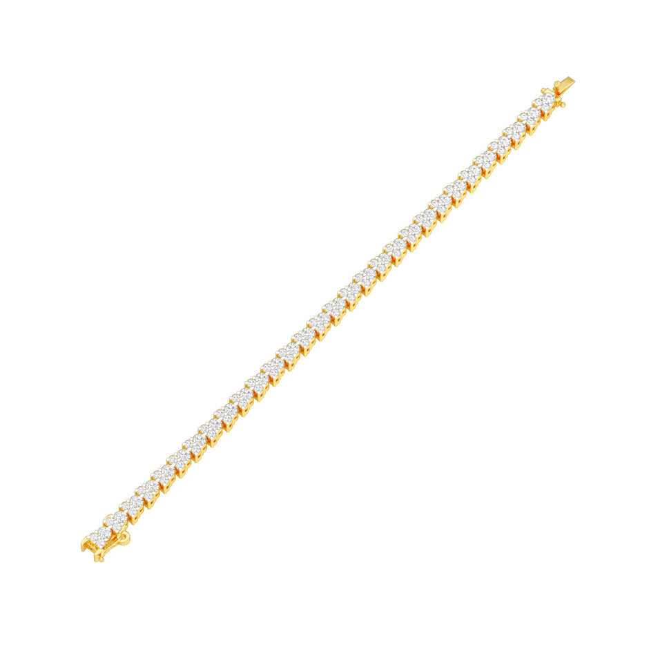 Garland of Brilliance Diamond Tennis Bracelet 18 KT / Yellow Gold